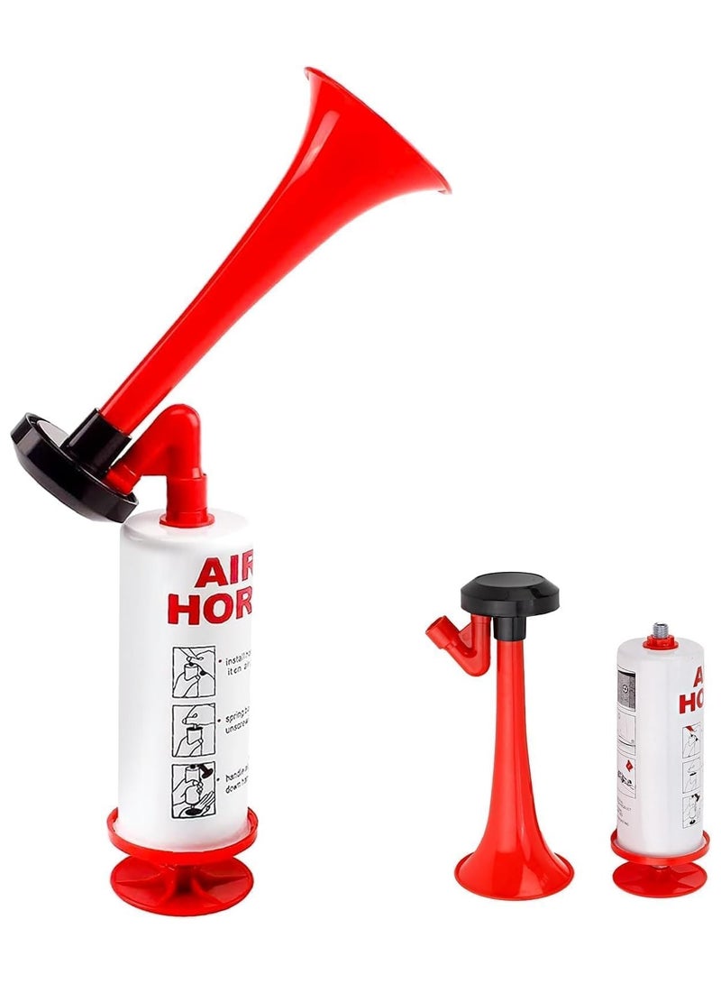 معرض الأعياد بوق هوائي بمضخة للرياضات البحرية والرياضية، بوق إشارة يدوي عالي الصوت للقوارب، إنذار سلامة شخصي، للقوارب، والفعاليات الرياضية، والحفلات، وأعياد الميلاد، والألعاب، والتخييم، والتخرج، والحيوانات العدوانية، أحمر - Image 2