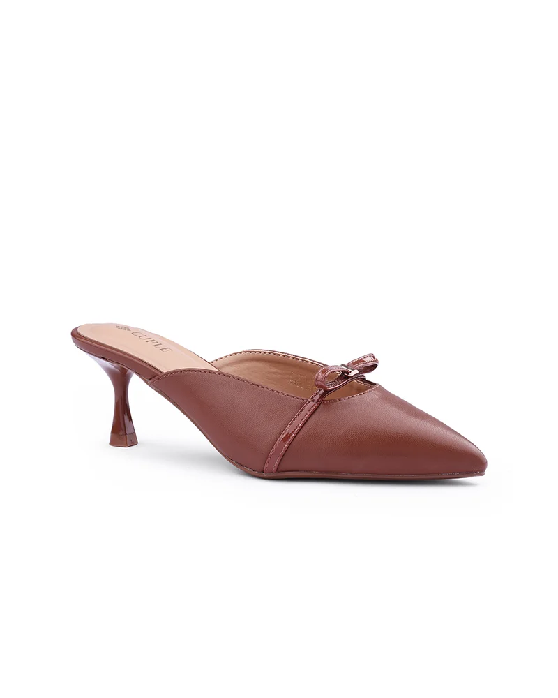 Womens pointed toe heeled mules