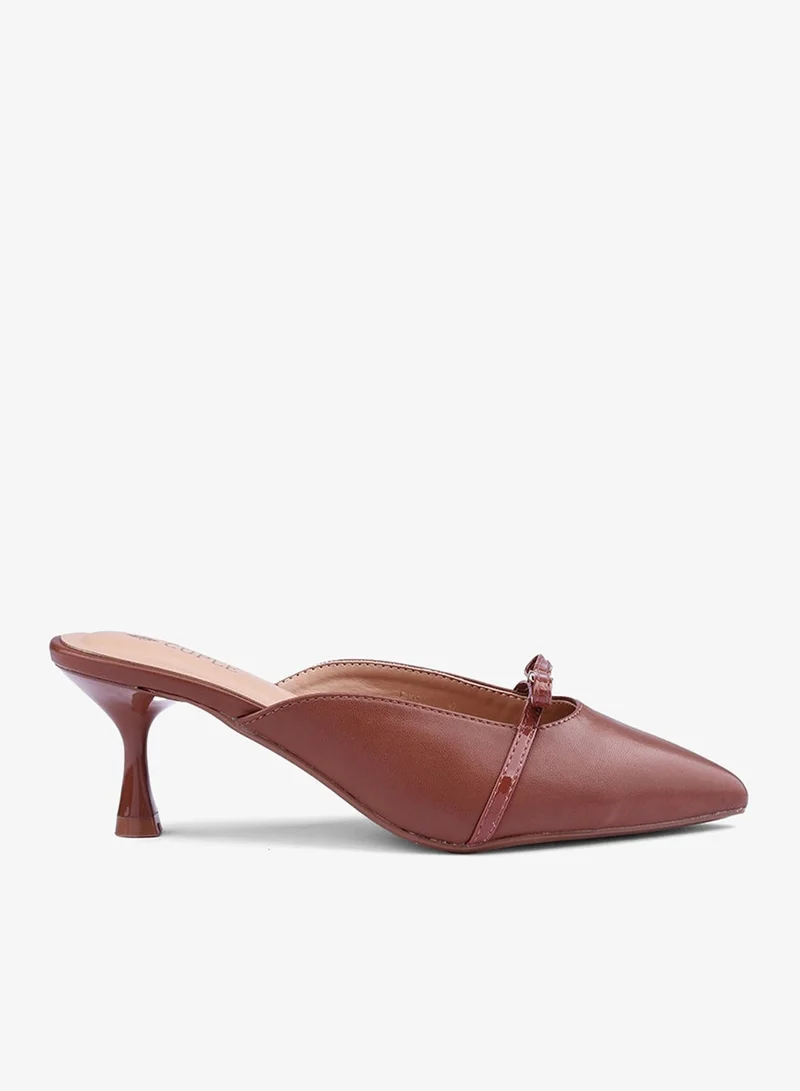 Cuple Womens pointed toe heeled mules