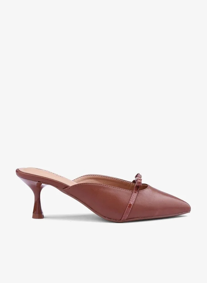 Cuple Womens pointed toe heeled mules