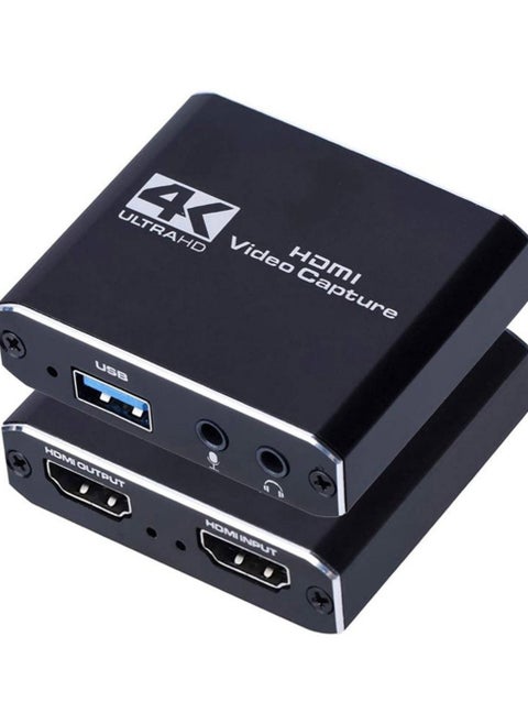 بطاقة التقاط الفيديو HDMI 4K ، USB3.0 1080P 60FPS HD Ultra Low Latency ، بطاقة التقاط الألعاب للألعاب / البث المباشر / مؤتمرات الفيديو لنينتندو سويتش / PS4 / Xbox One / OBS / الكاميرا / الكمبيوتر