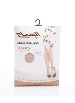 Alsamah Ultra Sheer lycra tights 15 Den, Silk Reflections Soft-Control Top, Reinforced Toe Pantyhose.  - Image 1
