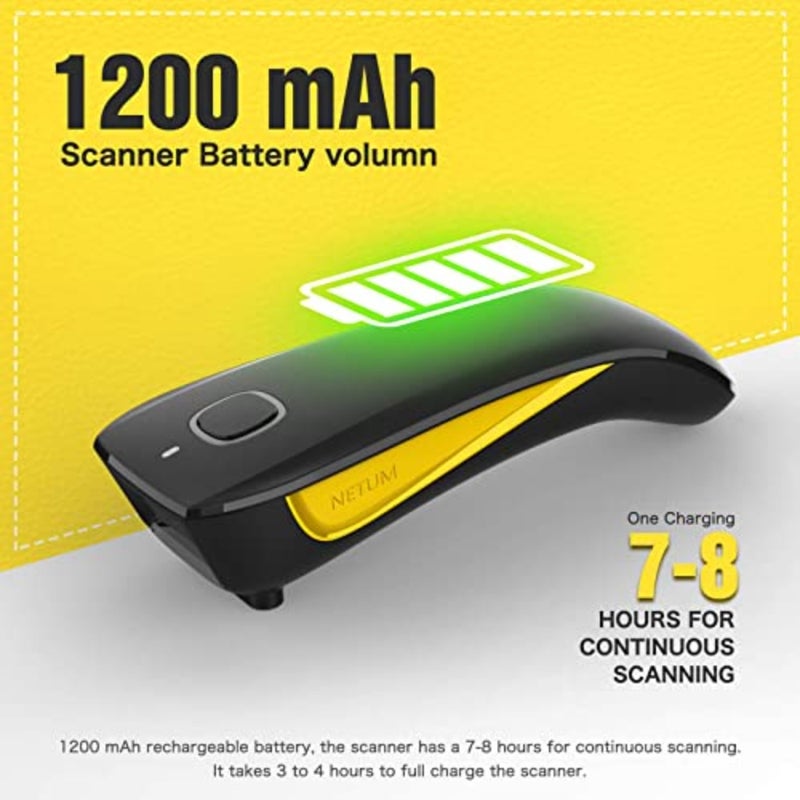 QR Code Scanner, Mini Barcode Scanner Bluetooth Compatible, Small Portable USB 1D 2D Bar Code Scanner for Inventory, 2.4G Cordless Image Reader for Tablet iPhone iPad Android iOS PC POS - C750 - Image 5