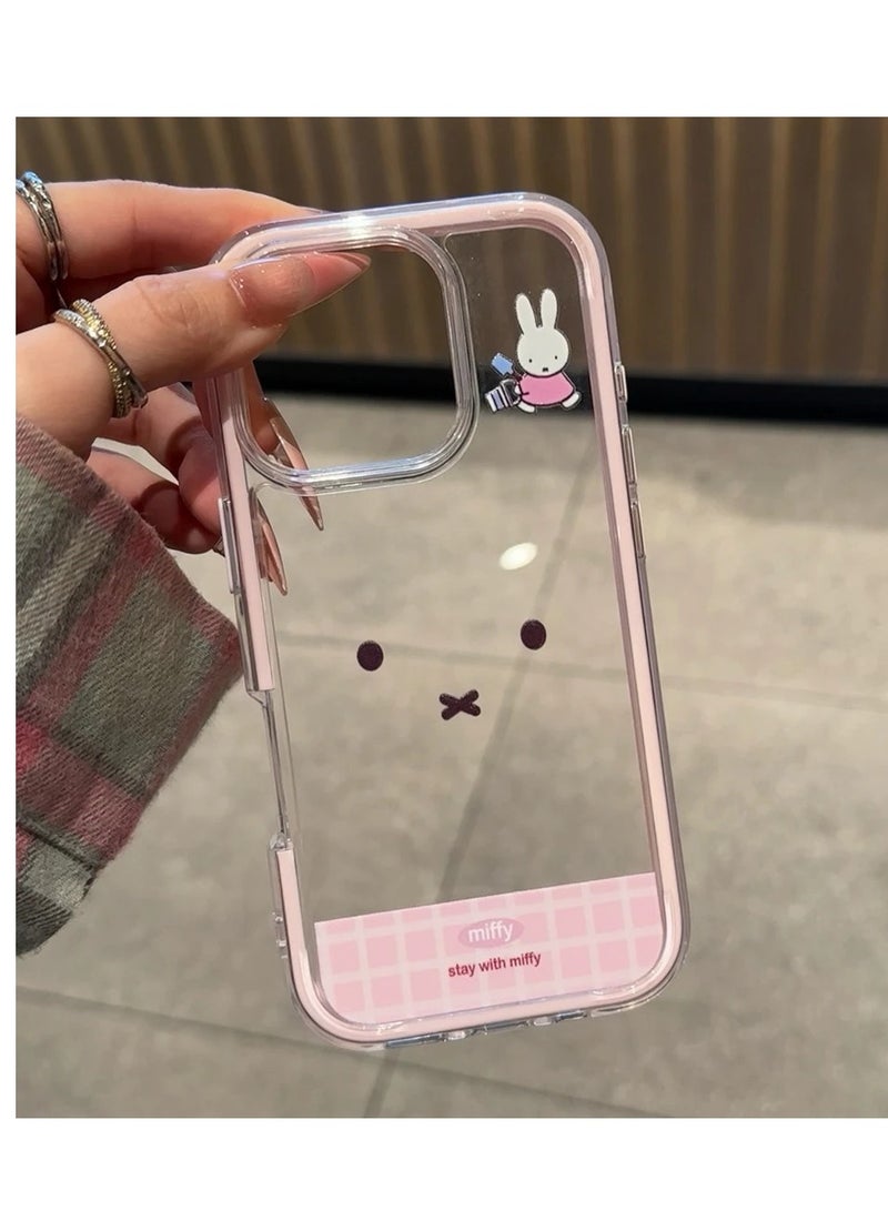 NIBEMINENT Protective TPU Case Cover For iPhone 15 Plus, Pink/Checkered Mickey Mouse