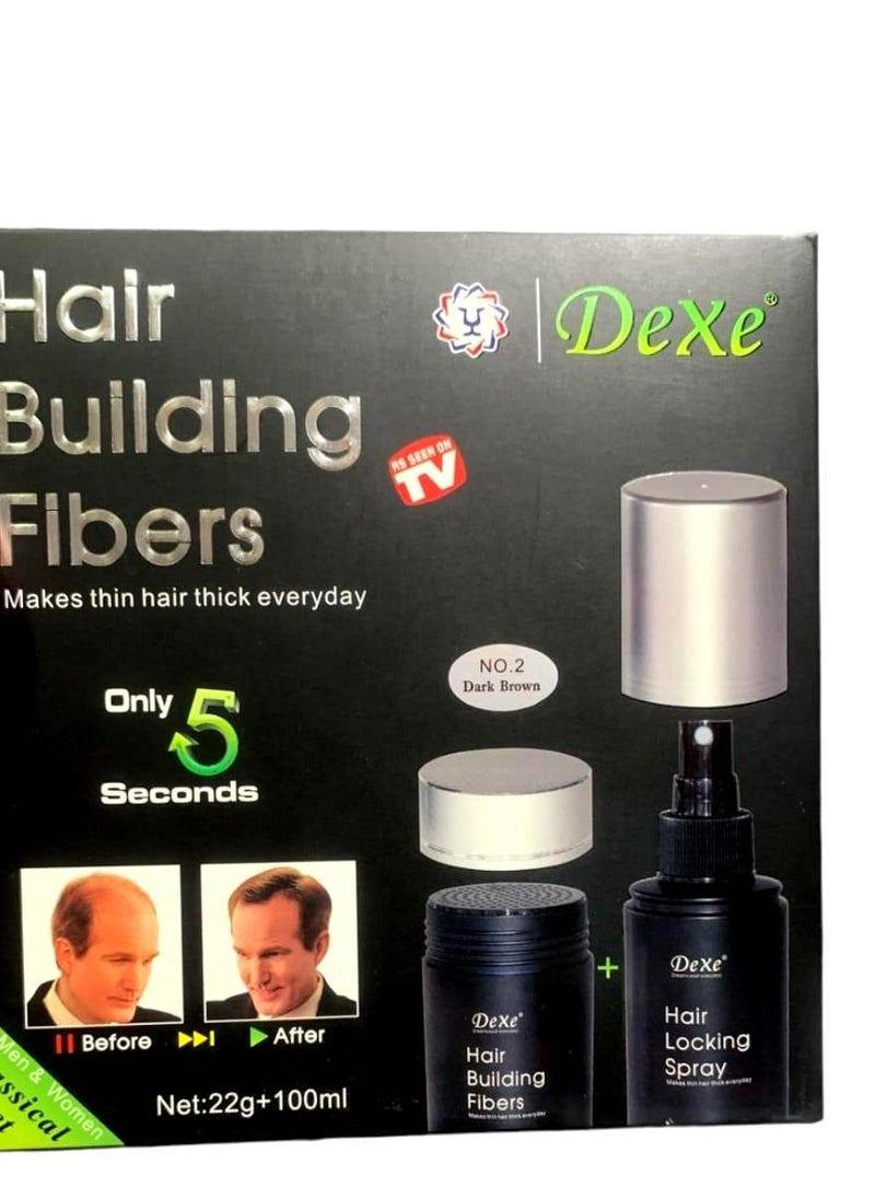 Dexe - Hair Bullding Fibere Dark Brown 22g+100 - Image 1