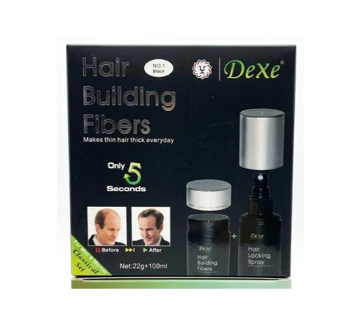 Dexe Hair Building Fibers  BLACK 22g+100 - Image 1