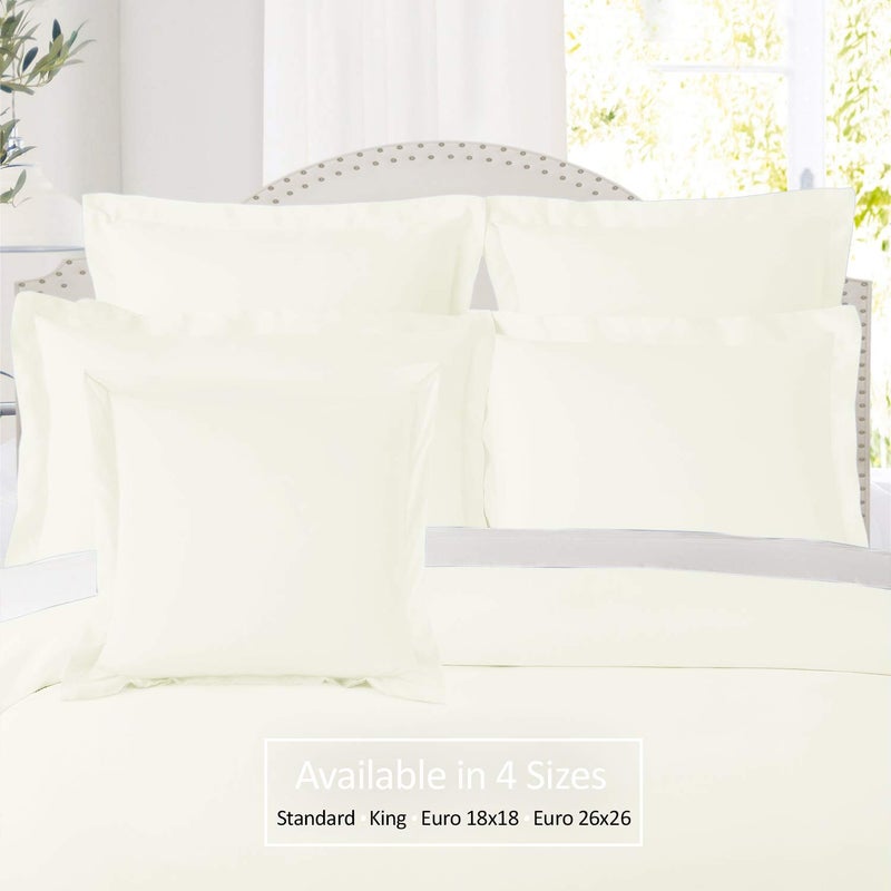 Nestl مجموعة وسادة Nestl Soft Pillow مجموعة من 2 - أغطية وسادة الألياف الدقيقة المزدوجة - حالات وسادة الفراش على طراز الفندق مع 1.5 شفة مزخرفة 20 "X30" " - قبالة وايت  - Image 2