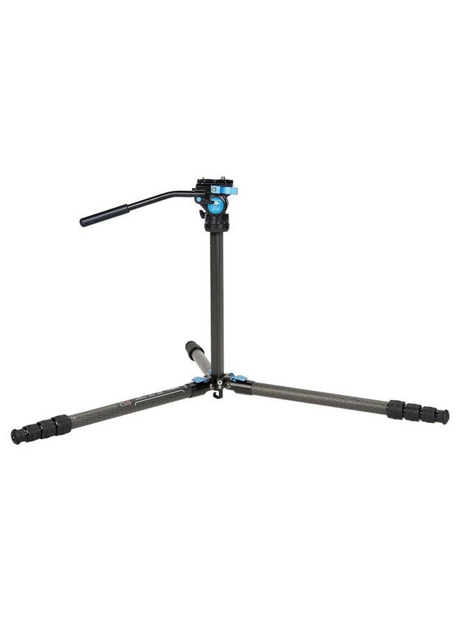 sirui - SIRUI ST-124+VA-5 Carbon Fiber Tripod with Fluid Video Head, Triangular Centre Column, Waterproof,4 Sections, 62.2inch, Load 6.61lbs - Image 1