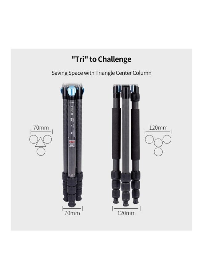 sirui - SIRUI ST-124+VA-5 Carbon Fiber Tripod with Fluid Video Head, Triangular Centre Column, Waterproof,4 Sections, 62.2inch, Load 6.61lbs - Image 1