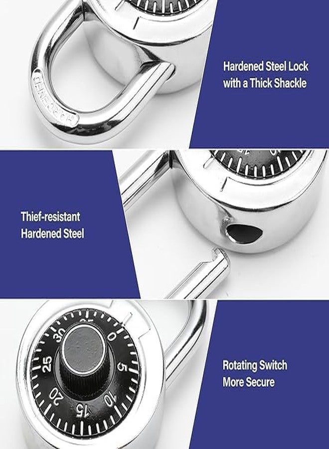 ENNCOZY Coded Lock, Rotary Padlock Combination Padlocks Rotary Padlock Digit Combination Locker Lock Safe Round Dial Number Luggage Suitcase Security(Combination Padlock) - Image 4