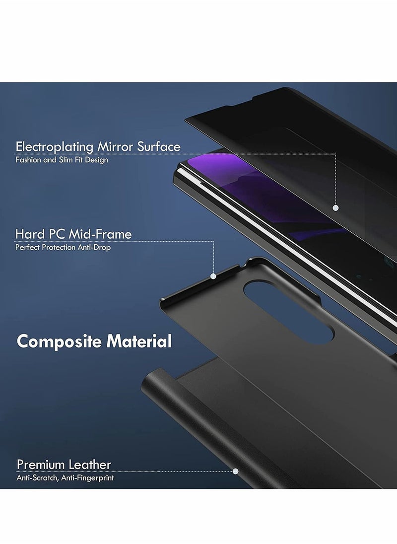 Y&D Case for Samsung Z Fold 3 Cover, Plating Mirror Makeup Phone Flip Shockproof Cover  - Image 5