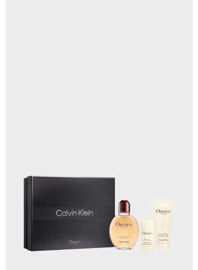 Calvin Klein  Obsession for Men Eau de Toilette 125ml, After Shave Balm 100ml & Deodorant Stick 75g Gift Set for Women | Best Price UAE