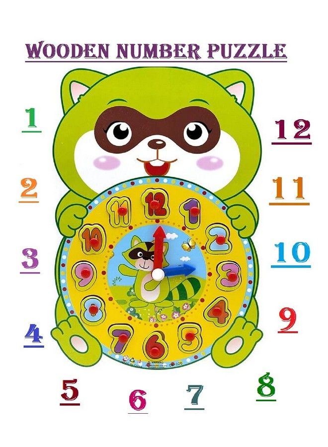 PLUSPOINT Clock Learning For Kidsteaching Time Montessori Toys For Toddlers Learning Clock Early Learning Educational Toy Gift For 3 Year Old Toddler Baby Kids (Cartoon Clock) Multicolor - Image 3