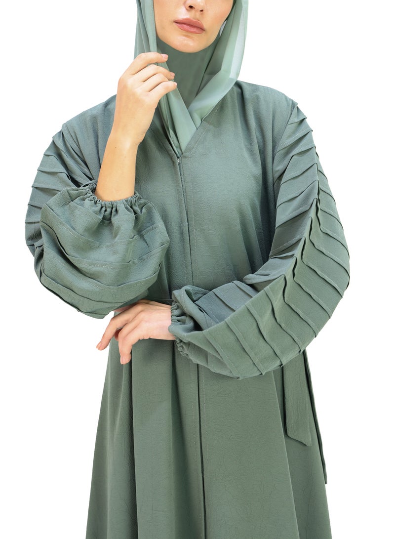 THE MODEST FACTORY Pleated sleeves with silver zari work - Image 1