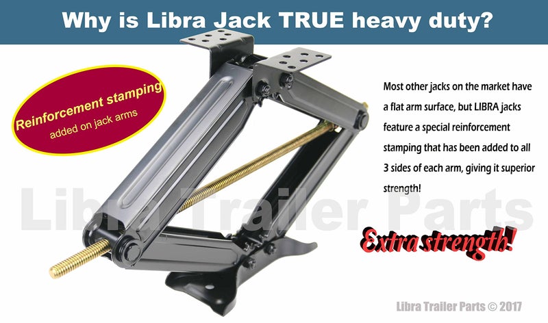 LIBRA 24" 6K lbs RV Trailer Camper Stabilizer Leveling Scissor Jacks w/Dual Power Drill sockets & mounting Hardware Set-Set 2 - Image 2