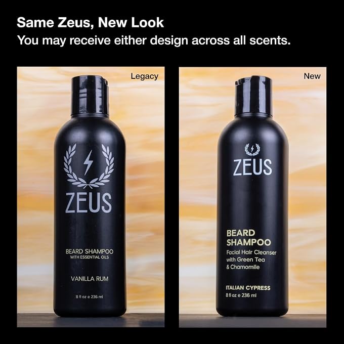 Zeus Beard Shampoo and Wash for Men 240ml Beard Wash with Natural Ingredients (Scent: Sandalwood) - Image 2