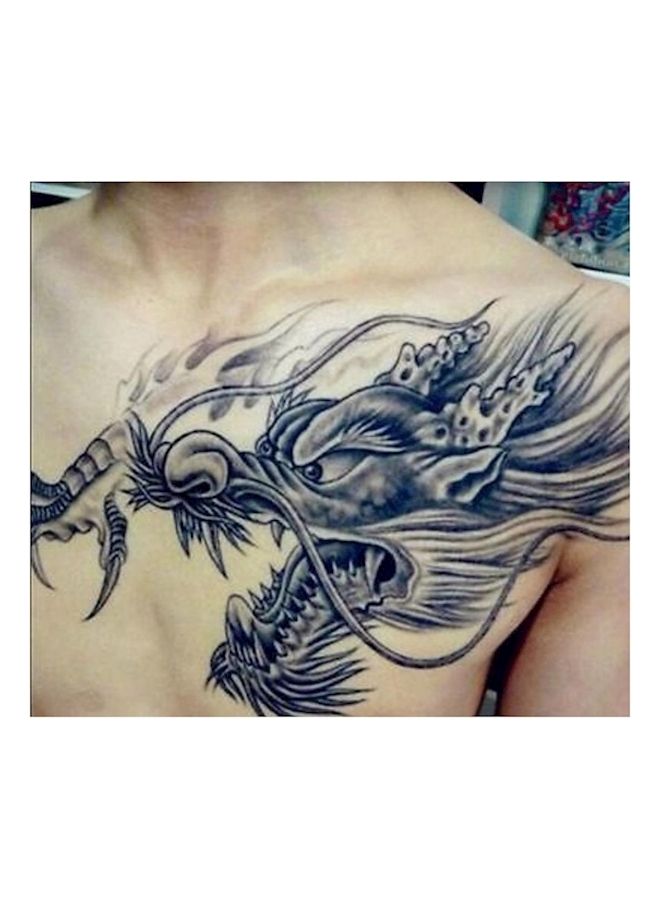 Loquat Large Dragon Head Tattoo Black - Image 2