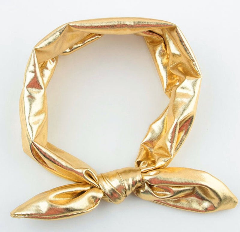 AISIBO Baby Headbands, Children Big Bow Elasticity Headband Kids for Girls Newborn Infant Toddlers Kids (Gold) - Image 2