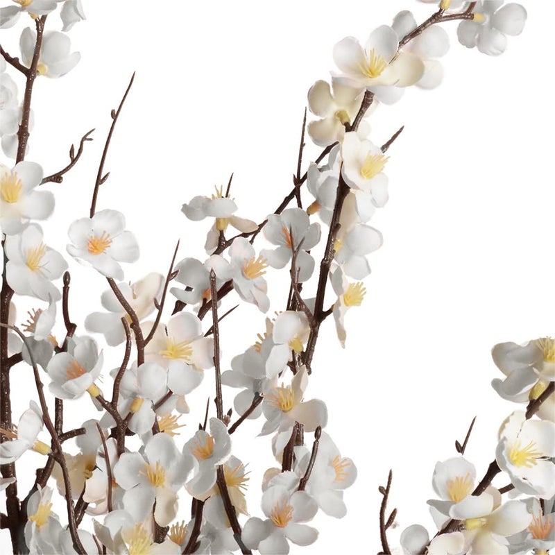 SLanC 5Pcs Silk Cherry Blossom Branches 39'' Artificial Flowers Faux Cherry Blossom Stems for Vase Summer Spring Wedding Decor (5, White) - Image 5