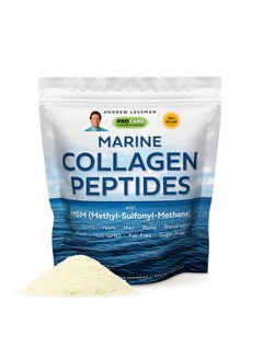 Andrew Lessman ANDREW LESSMAN Marine Collagen Peptides Powder & MSM 120 Servings - Supports Radiant Smooth Soft Skin, Comfortable Joints. Pure. Super Soluble No Fishy Flavor No Additives Non-GMO  - Image 1
