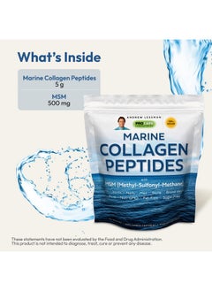 Andrew Lessman ANDREW LESSMAN Marine Collagen Peptides Powder & MSM 120 Servings - Supports Radiant Smooth Soft Skin, Comfortable Joints. Pure. Super Soluble No Fishy Flavor No Additives Non-GMO  - Image 3