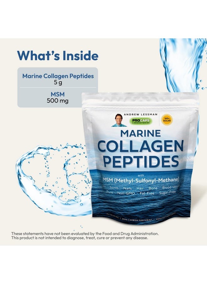 Andrew Lessman ANDREW LESSMAN Marine Collagen Peptides Powder & MSM 120 Servings - Supports Radiant Smooth Soft Skin, Comfortable Joints. Pure. Super Soluble No Fishy Flavor No Additives Non-GMO  - Image 3