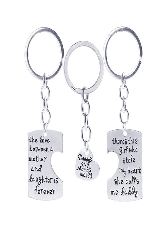 NIBEMINENT Daddy'S Girl Mommy'S World 3 Piece Key Chain