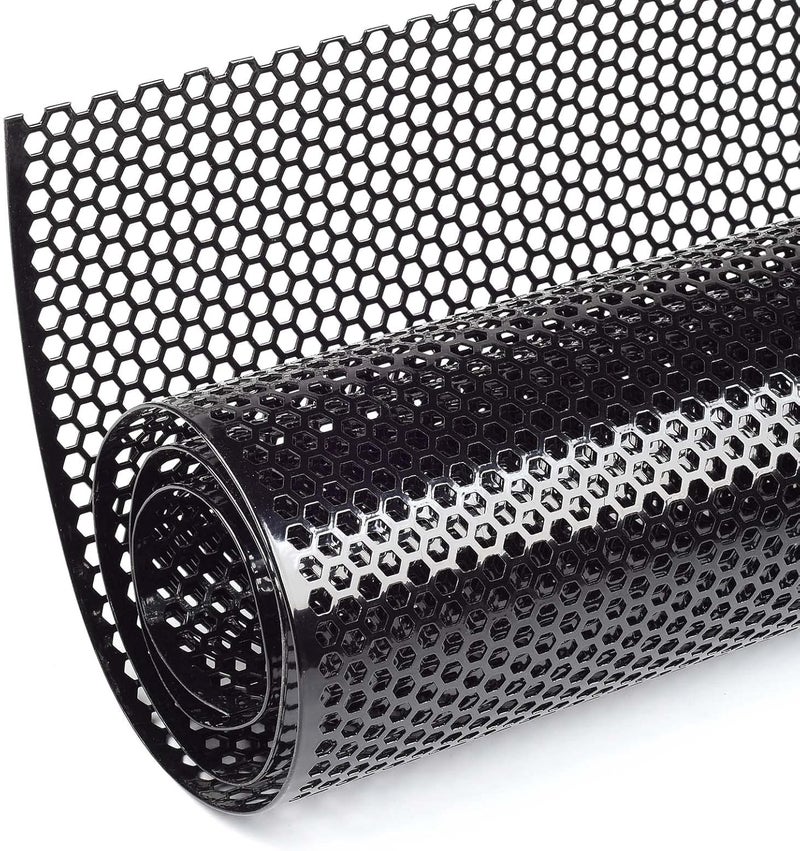 AggAuto Universal 40"x13" Car Grill Mesh - Aluminum Alloy Automotive Grille Insert Bumper Honeycomb Hole 6mm Spacing 2mm, One of the Most Multifunctional Shape Grids 100x33cm Black - Image 1
