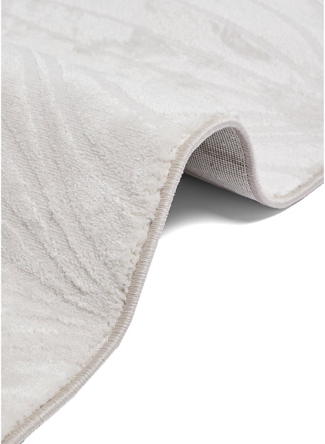 Noon East Carpet Rug Woven with Soft Texture |Polygon Rhythm Design  - Cream | Size - 60x230 cm - 2x7.5 ft |For Bedside runners, In front of TV units, Entry Hallway - Image 4