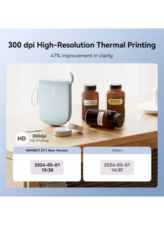 NIIMBOT D11 New Version Label Maker Machine D11-H Label Printer with Tape, 300dpi Upgraded Resolution, Bluetooth Label Printer, Portable Thermal Printer with 15mm Printing Width, Sticker Maker for Clothing Food Organizing Home Office School, Blue  - Image 4