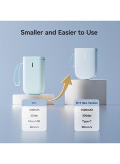 NIIMBOT D11 New Version Label Maker Machine D11-H Label Printer with Tape, 300dpi Upgraded Resolution, Bluetooth Label Printer, Portable Thermal Printer with 15mm Printing Width, Sticker Maker for Clothing Food Organizing Home Office School, Blue  - Image 2
