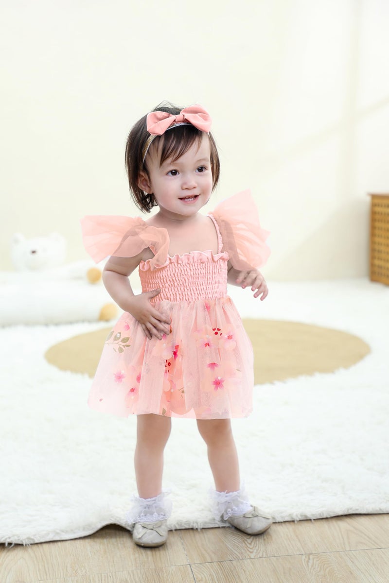 TITKKOP Baby Girl Clothes Infant Tulle Romper Ruffe Sleeveless Bodysuit Baby Girl Outfits Infant Girl Dress(pink1,3-6M) - Image 2