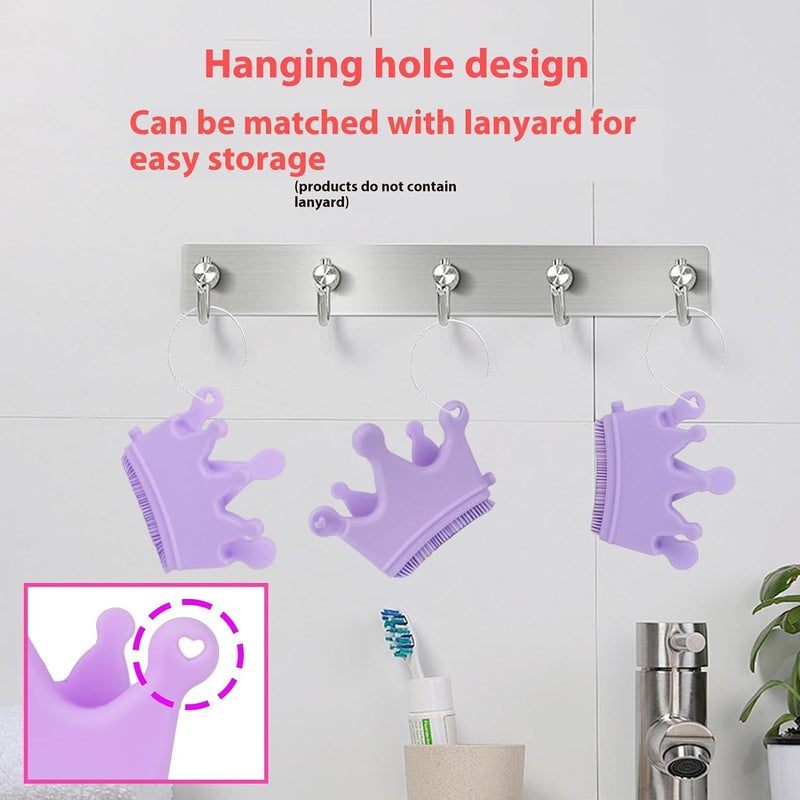 Purple Toe Separators Food Grade Silicone Washable Reusable Nail Brush Holder - Image 3