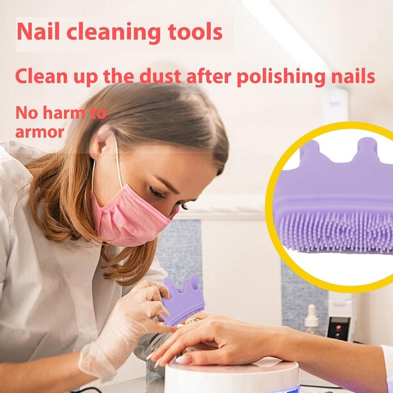 Purple Toe Separators Food Grade Silicone Washable Reusable Nail Brush Holder - Image 5