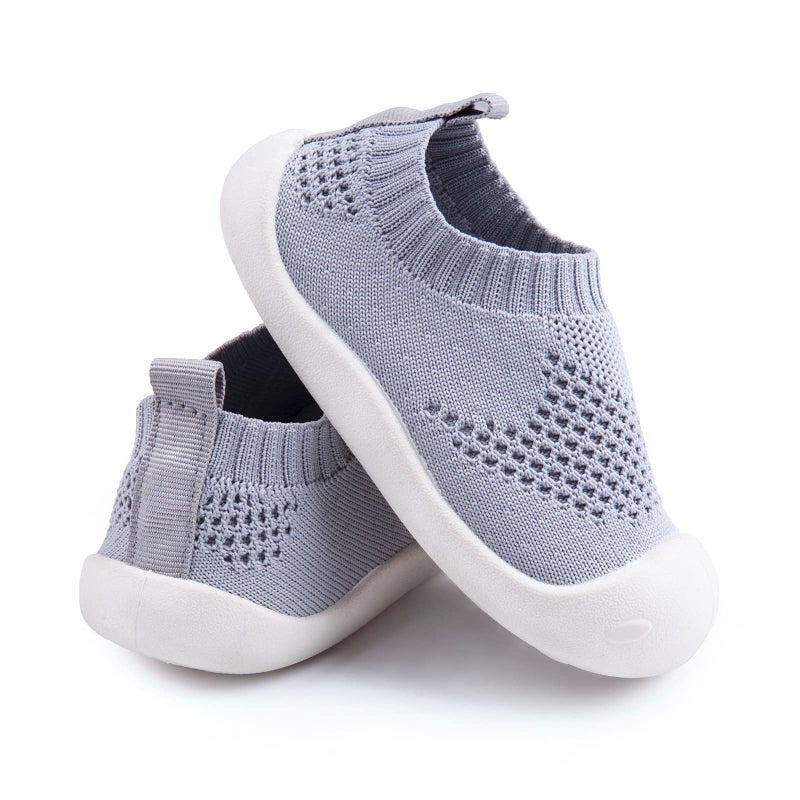 Charrost Toddler Slip On Shoes Quick Easy Dressing TPR Grip First Walking Confidence Grey 12-18 Months Size 5T - Image 1