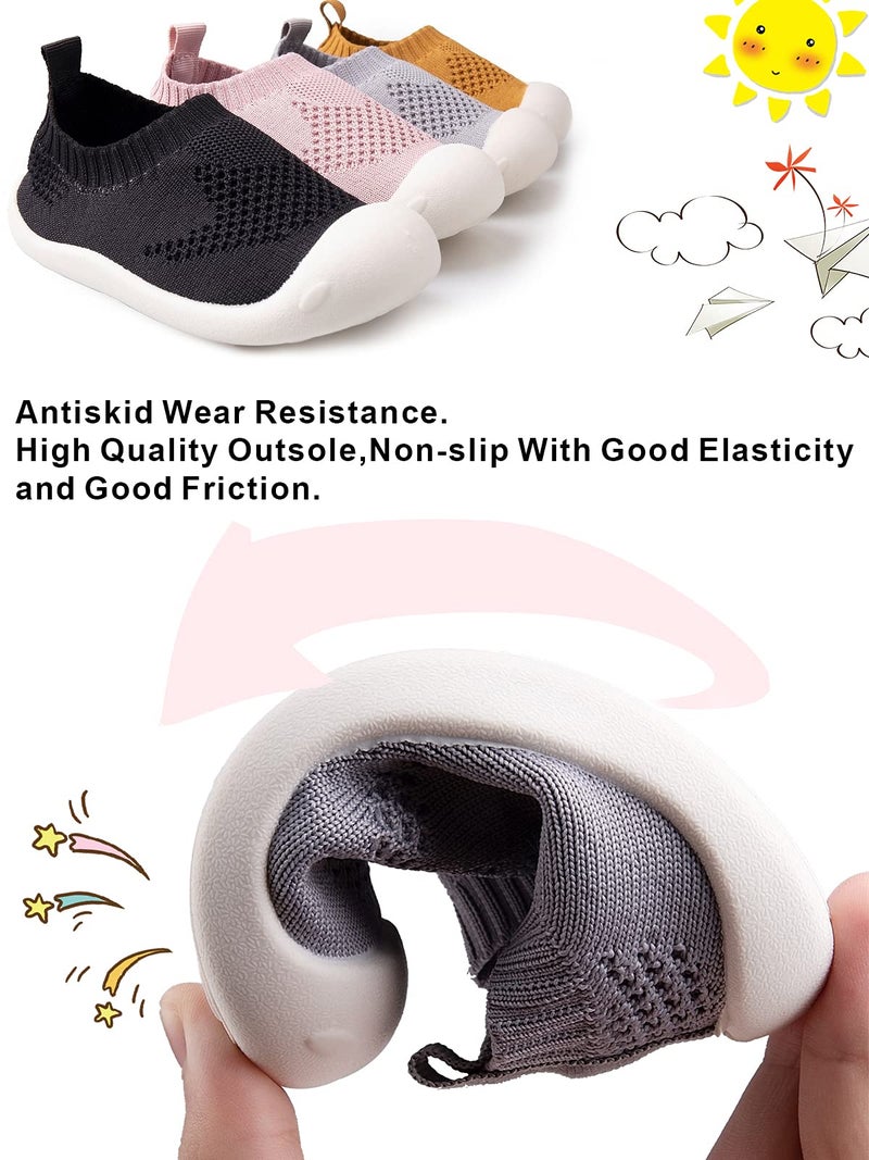 Charrost Toddler Slip On Shoes Quick Easy Dressing TPR Grip First Walking Confidence Grey 12-18 Months Size 5T - Image 4