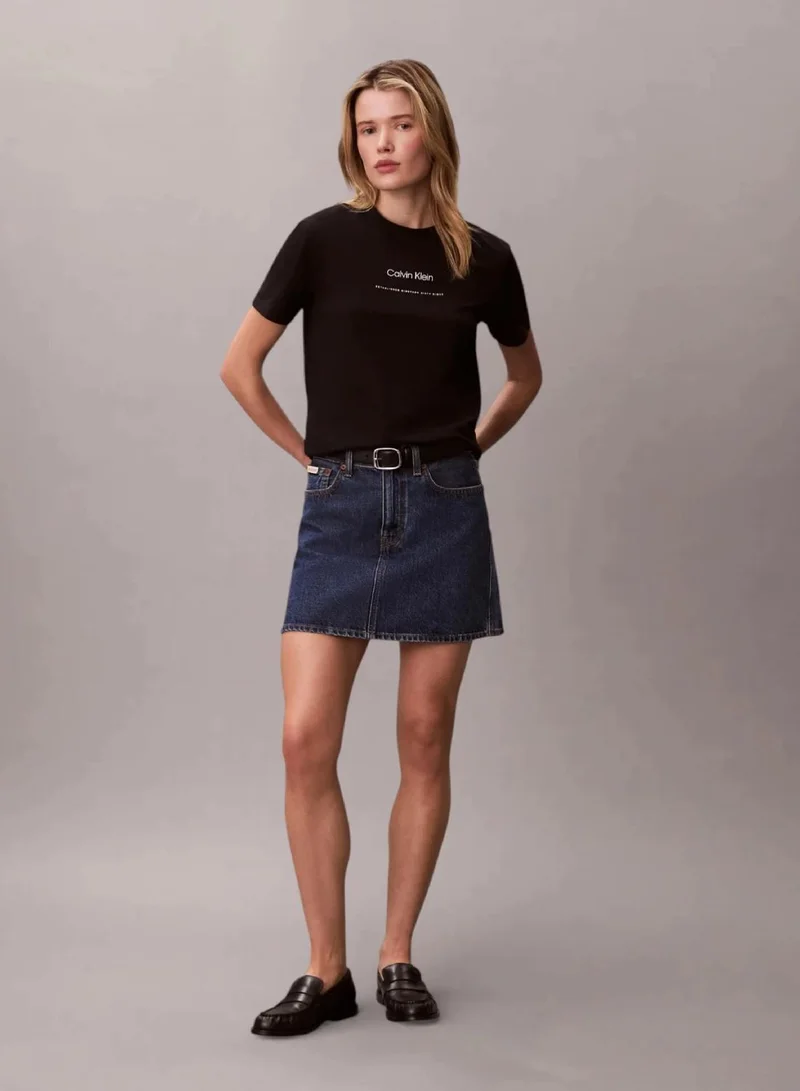 Calvin Klein Black Tonal Logo Classic T-Shirt for Women | Best Price UAE
