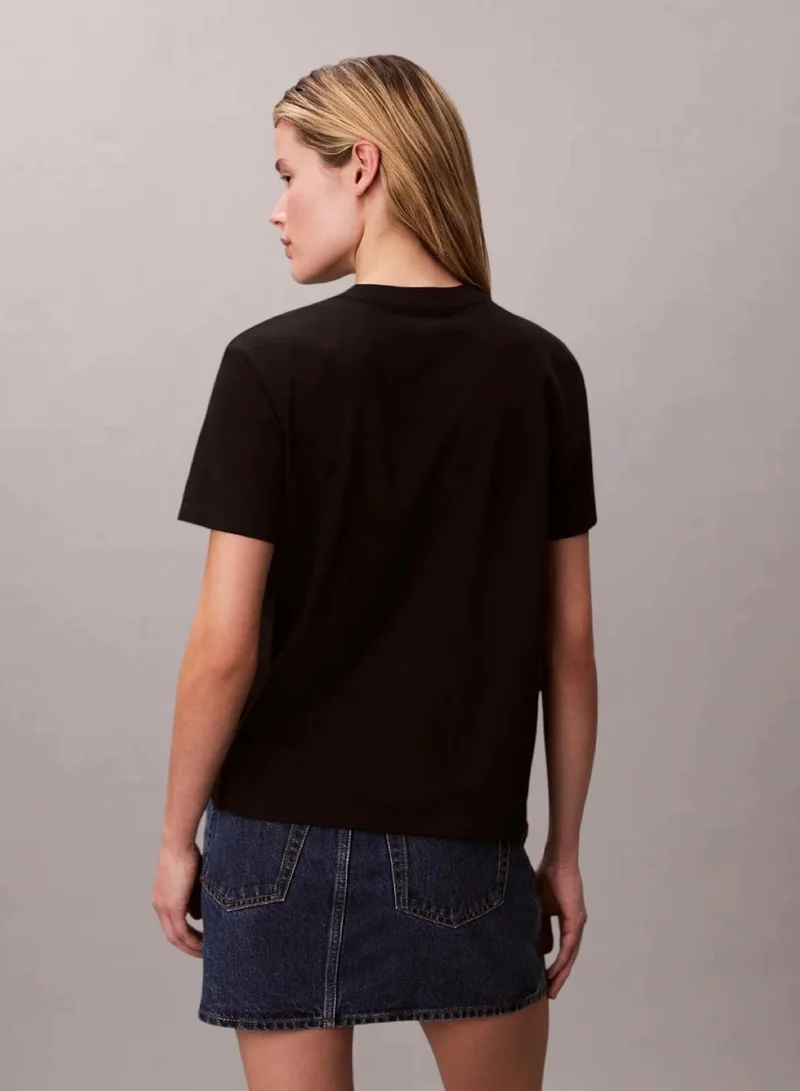 Calvin Klein Black Tonal Logo Classic T-Shirt for Women | Best Price UAE