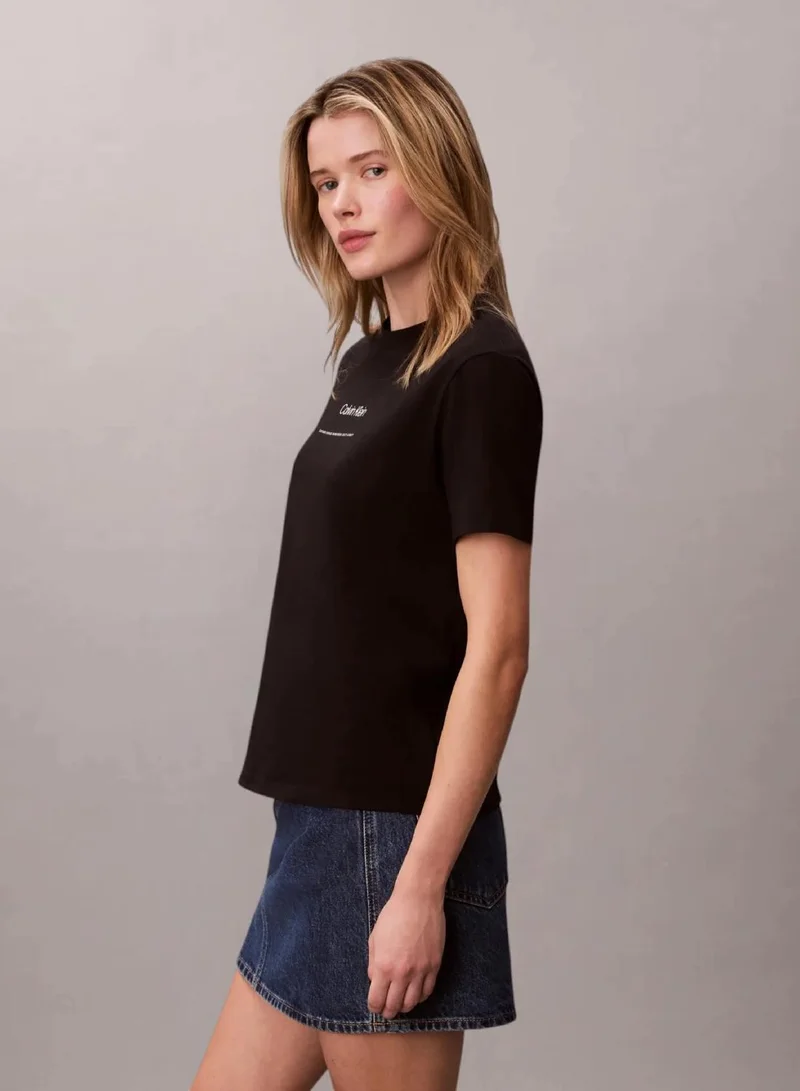 Calvin Klein Black Tonal Logo Classic T-Shirt for Women | Best Price UAE