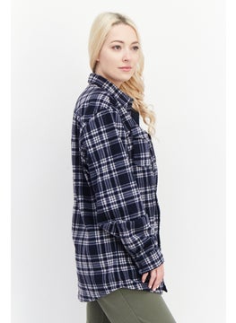 Eddie Bauer Women Plaid Long Sleeves Pajamas, Blue Combo  - Image 3