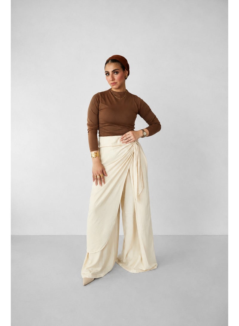 Lavezzi High Waist Wrap Wide-Leg Pants - Image 4