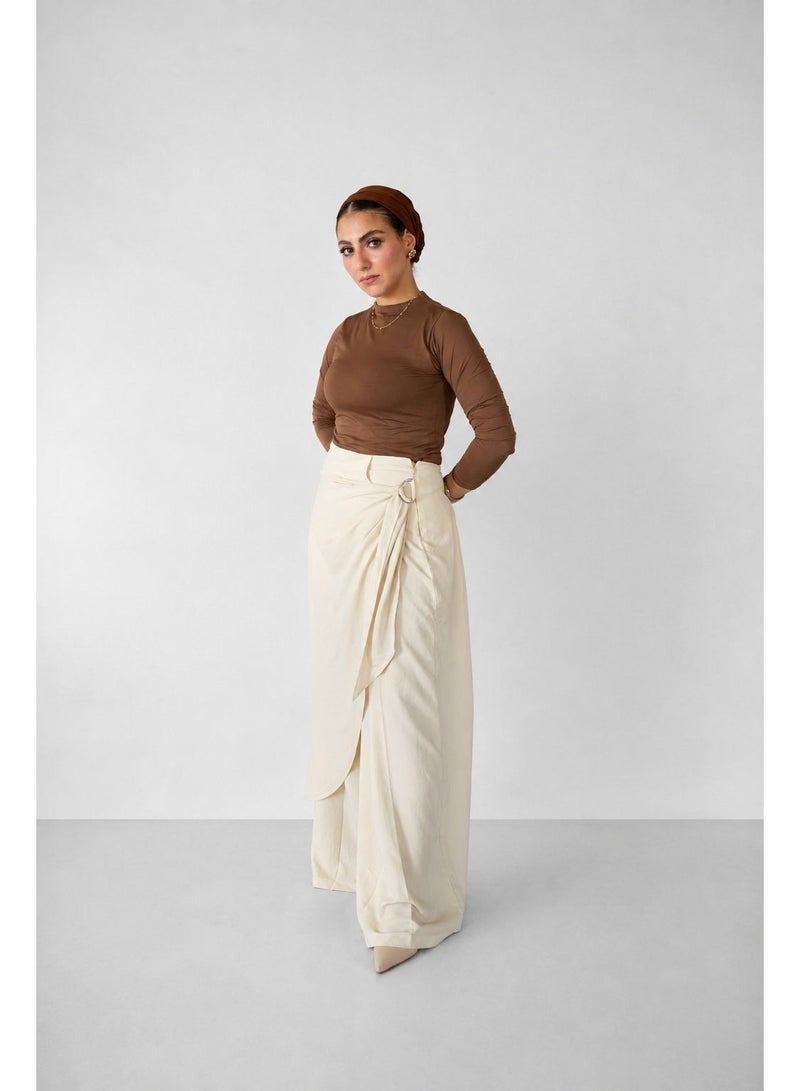 Lavezzi High Waist Wrap Wide-Leg Pants - Image 2
