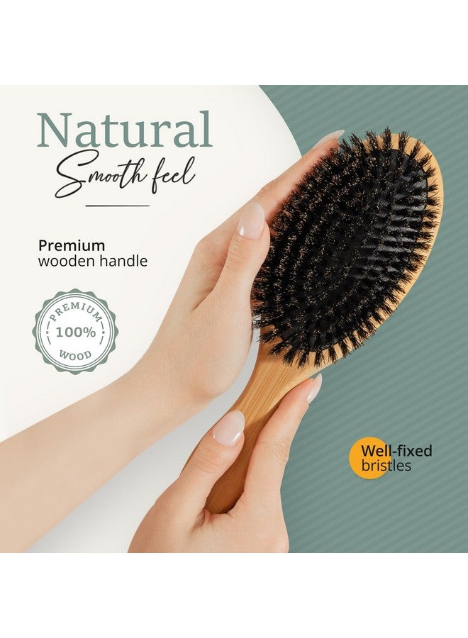 Belula 100% Boar Bristle Hair Brush Set (Medium). Soft Natural Bristles for Thin and Fine Hair. Restore Shine And Texture. Wooden Comb, Travel Bag and Spa Headband Included! - Image 2