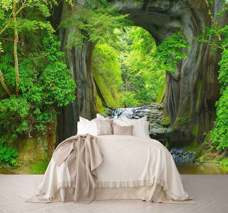 Reyhui Forest Stream Wall Mural Wallpaper Large Nature Scenery Mural for Bedroom Living Room TV Background Sofa Wall not selfAdhesive