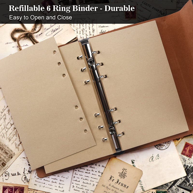 MALEDEN Vintage Refillable Journal, Premium Leather Traveler Notebook Sketchbooks Classic Diary Planner with Blank Pages and Zipper Pocket (Bird) - Image 3