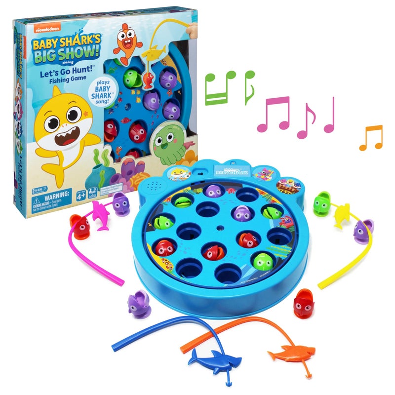 Spin Master Games Pinkfong Baby Shark Lets Go Hunt Musical Fishing Game with Sound Preschool Educational Toy for Fans of Baby Shark Kids Who Love Music 24 Players for Ages 4 Up - Image 3