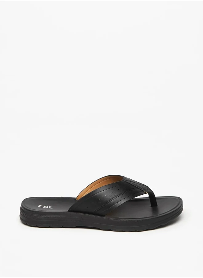 ال بي ال من شو اكسبرس Men's Textured Slip-On Thong Sandals