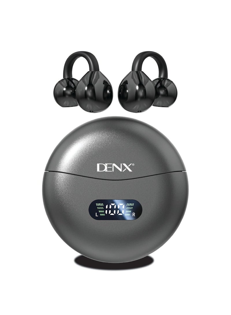 Denx DX352 Open Ear Headphones, Wireless Bluetooth 5.4 Open Ear Headphones, Lightweight Open Ear Headphones with C-Shaped Bridge, Slim Hook, 60H Battery, Water Resistant, (Black) - Image 1