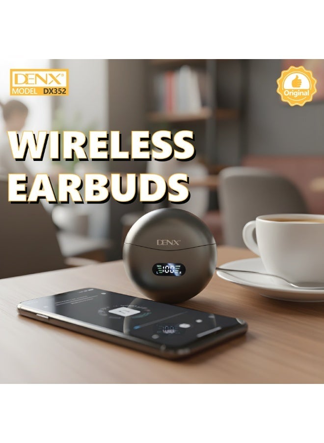 Denx DX352 Open Ear Headphones, Wireless Bluetooth 5.4 Open Ear Headphones, Lightweight Open Ear Headphones with C-Shaped Bridge, Slim Hook, 60H Battery, Water Resistant, (Black) - Image 3