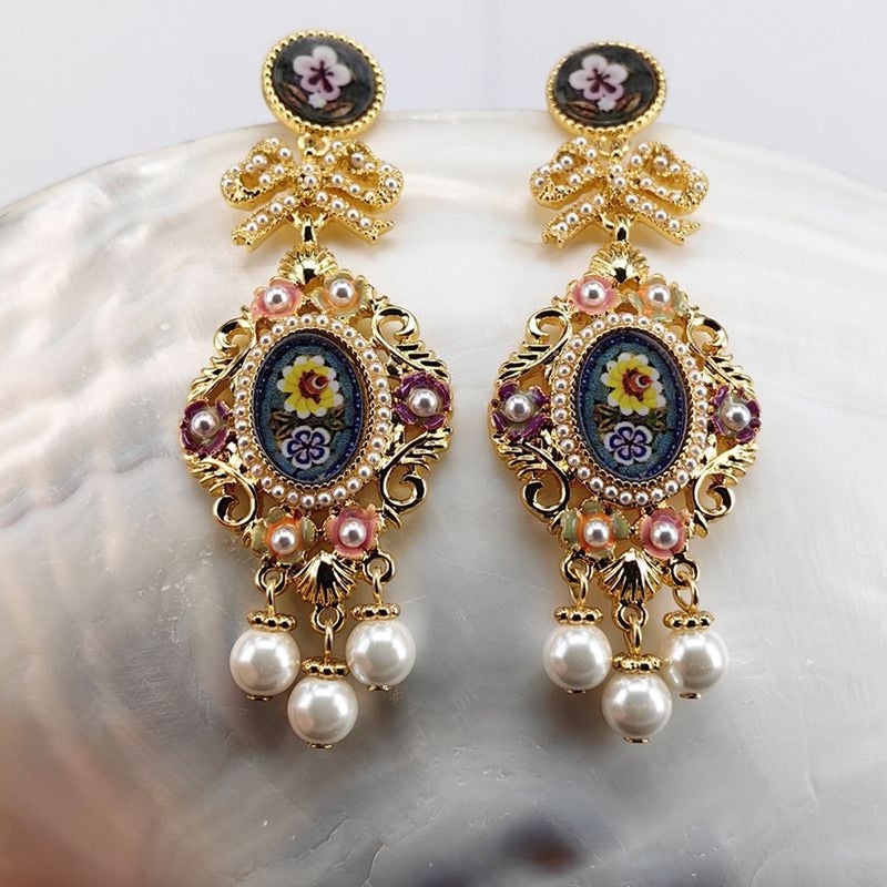 Vintage Court Style Earrings Bohemian Tassel Retro Handmade Women's Jewelry - Image 4